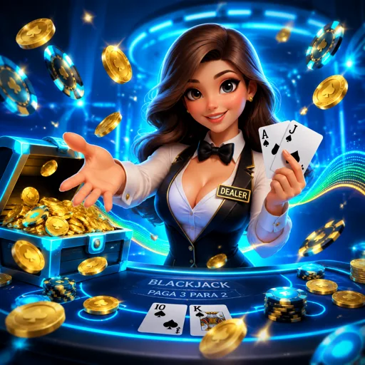 Dealer de blackjack ao vivo em estúdio