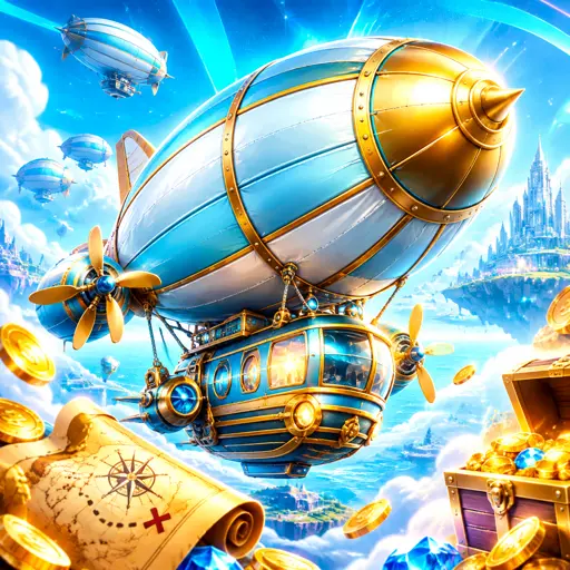 Dirigível do Zeppelin subindo com histórico de multiplicadores das rodadas anteriores